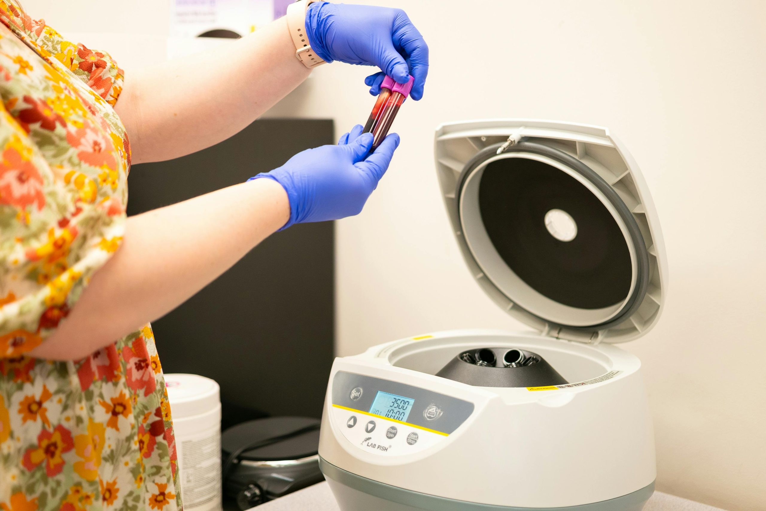 Healthcare professional collecting blood sample for Vitamin D testing